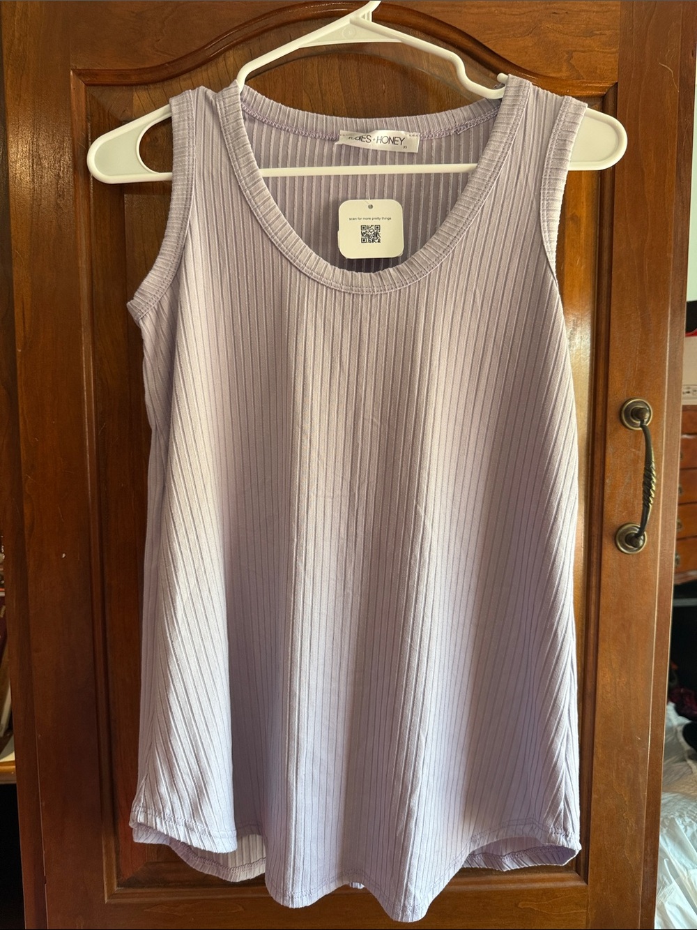 Lilah Honey Ribbed Sleeveless Tank Top - Lavender